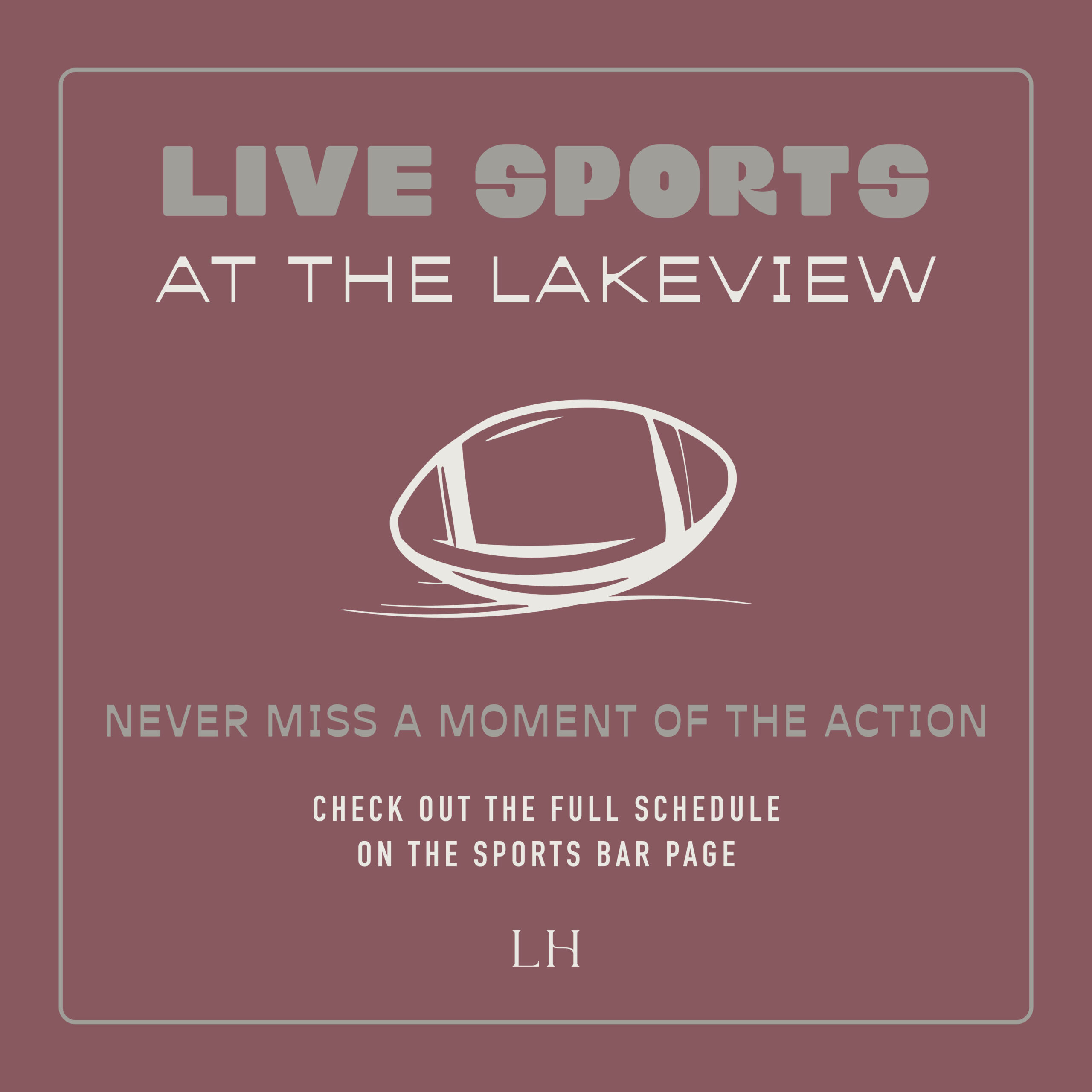 7. Live Sports Live sports at the Lakeview